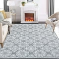 thumbnail image 1 of GlowSol 10' x 13' Large Floral Rugs for Living Room Bedroom Machine Washable Rug Modern Flower Print Rug Non-Slip Low Pile Soft Indoor Carpet, Gray, 1 of 7