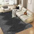 thumbnail image 1 of GlowSol 10' x 13' Large Washable Rug Geometric Striped Area Rug Soft Non Slip Low Pile Stain Resistant Carpet for Living Room Bedroom, Black, 1 of 7