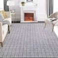 thumbnail image 1 of GlowSol 10' x 13' Large Washable Rug Modern Plaid Rug Indoor Farmhouse Checkered Rug Non-Slip Non Shedding Floor Carpet Low Pile Non-Slip Rug, Dark Gray, 1 of 6