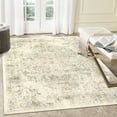 thumbnail image 1 of GlowSol 10' x 13' Large Washable Rugs for Living Room Vintage Floral Area Rug Distressed Rug Non Shedding Non Slip Carpet, Light Taupe, 1 of 7