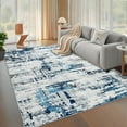 thumbnail image 1 of GlowSol 10'x13' Area Rug Modern Abstract Washable Rugs for Living Room Bedroom Indoor Soft Non Slip Low Pile Throw Rug, Blue, 1 of 7