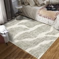 thumbnail image 1 of GlowSol 10'x13' Area Rug Modern Washable Rug Abstract Rug Wave Pattern Accent Rug Low Pile Non-Shedding Carpet for Living Room Bedroom, Beige, 1 of 7