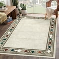 thumbnail image 1 of GlowSol 10'x13' Large Area Rug Modern Bordered Area Rugs for Living Room Geometric Border Accent Rug Home Floor Decor, Beige, 1 of 6