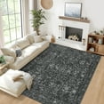 thumbnail image 1 of GlowSol 10'x13' Large Area Rugs for Living Room Bedroom Vintage Floral Rug Soft Low Pile Non-Slip Carpet, Black, 1 of 8