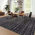 thumbnail image 1 of GlowSol 10'x13' Rugs for Living Room, Modern Abstract Area Rug Low Pile Non-Slip Geometric Stripes Carpet, Soft Foldable Bedroom Rug, Black, 1 of 8