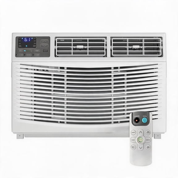 GlowSol 10000 BTU Quiet Energy-Saving Window AC, Fast Cooling for 450 Sq.Ft, 3 Fan Speeds, Timer, Remote, Washable Filter, Easy Install, No WiFi