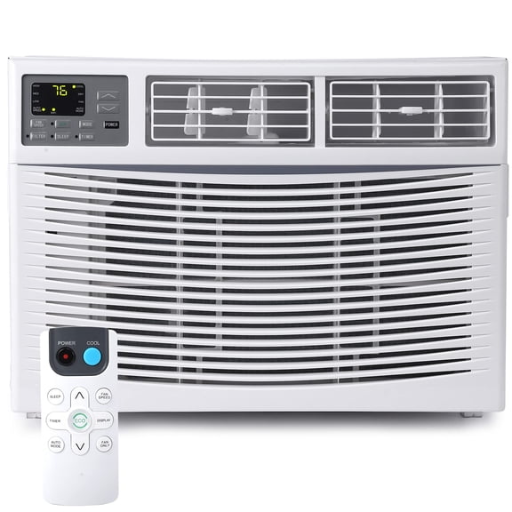 GlowSol 10000 BTU Smart Window Air Conditioner, 450 Sq.Ft Fast Cooling Dehumidifier, WiFi App & Remote Control, Energy Saving Quiet, 24H Timer, Washable Filter, 110-115V White