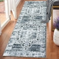 thumbnail image 1 of GlowSol 2' x 10' Hallway Runner Rug Persian Distressed Area Rugs Indoor Floor Cover Soft Velvet Mat Foldable Accent Rug for Kitchen Entryway, Gray, 1 of 6