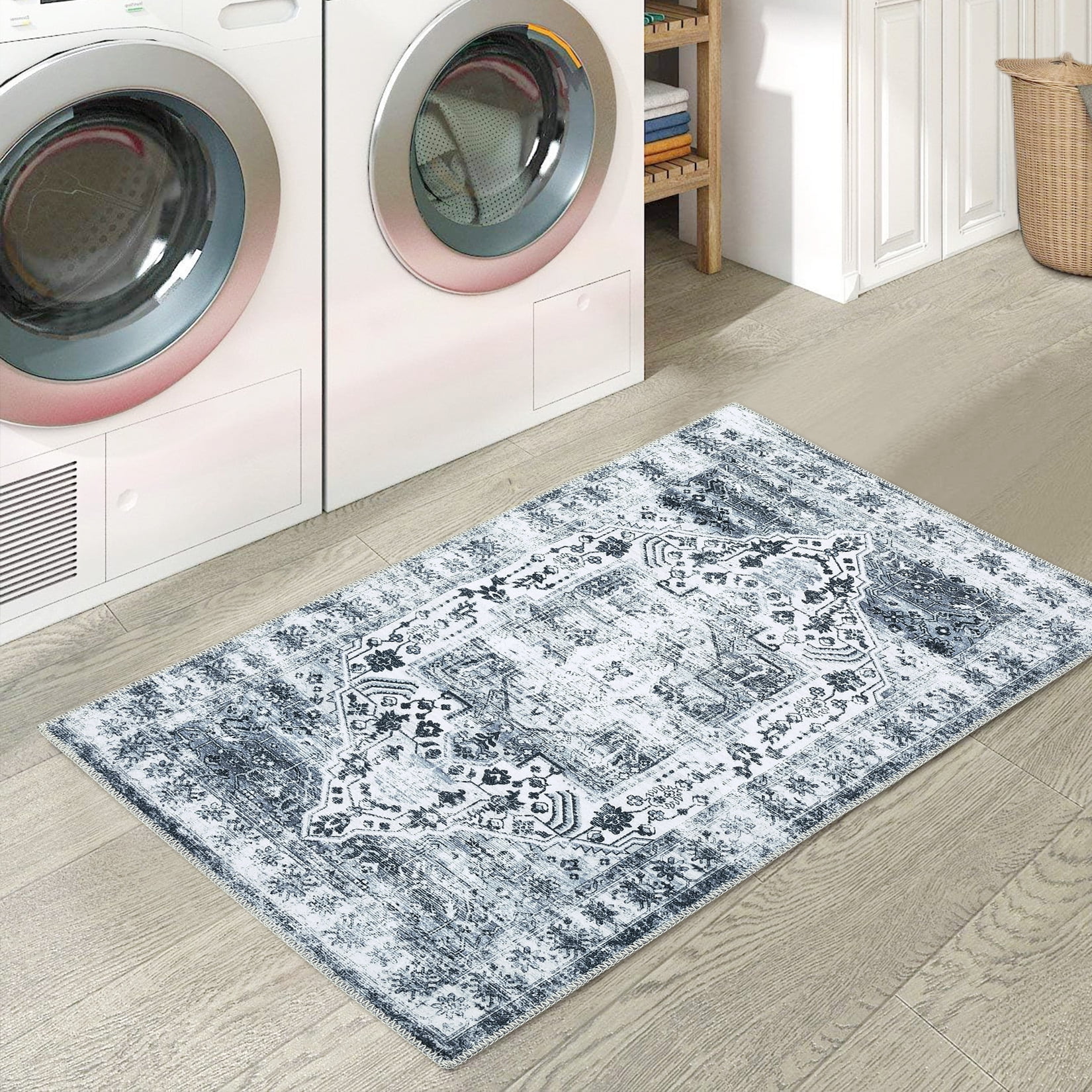 GlowSol 2' x 3' Small Rug Persian Vintage Flower Print Rug Indoor ...