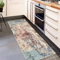 thumbnail image 1 of GlowSol 2' x 6' Hallway Runner Rug Kitchen Modern Abstract Geometric Rugs Non Slip Low Pile Bedroom Rugs for Laundry Room Kitchen, Red Multi, 1 of 7