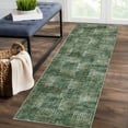 thumbnail image 1 of GlowSol 2' x 6' Hallway Runner Rug Modern Abstract Checkered Runner Rug Non-Slip Bedroom Floor Mat Home Decor Rugs for Laundry Room, Sage Green, 1 of 8