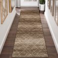 thumbnail image 1 of GlowSol 2' x 6' Hallway Runner Rug Modern Geometric Rugs Soft Low Pile Non-Slip Bedroom Rugs for Kitchen, Khaki, 1 of 7