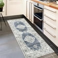 thumbnail image 1 of GlowSol 2' x 6' Kitchen Runner Rug Boho Vintage Floral Rugs Non Slip Low Pile Bedroom Rugs for Laundry Room Hallway, Blue, 1 of 7