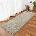 thumbnail image 1 of GlowSol 2' x 6' Kitchen Runner Rug Modern Space-Dyed Shaggy Rug Fluffy Shag Hallway Runner Rug Non-Shedding Non Slip Mat for Bedside, Taupe, 1 of 7