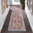 thumbnail image 1 of GlowSol 2' x 6' Kitchen Runner Rug Persian Hallway Rug Runner Machine Washable Distressed Rug Runner Indoor Low Pile Non-Slip Mat for Bedsides, Red, 1 of 6