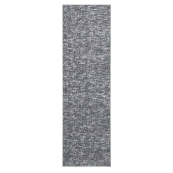 GlowSol 2' x 6' Machine Washable Runner Rug Contemporary Soild Runner Rug Indoor Low-Pile No-Slip Rug for Hallway Laundry Kitchen, Gray