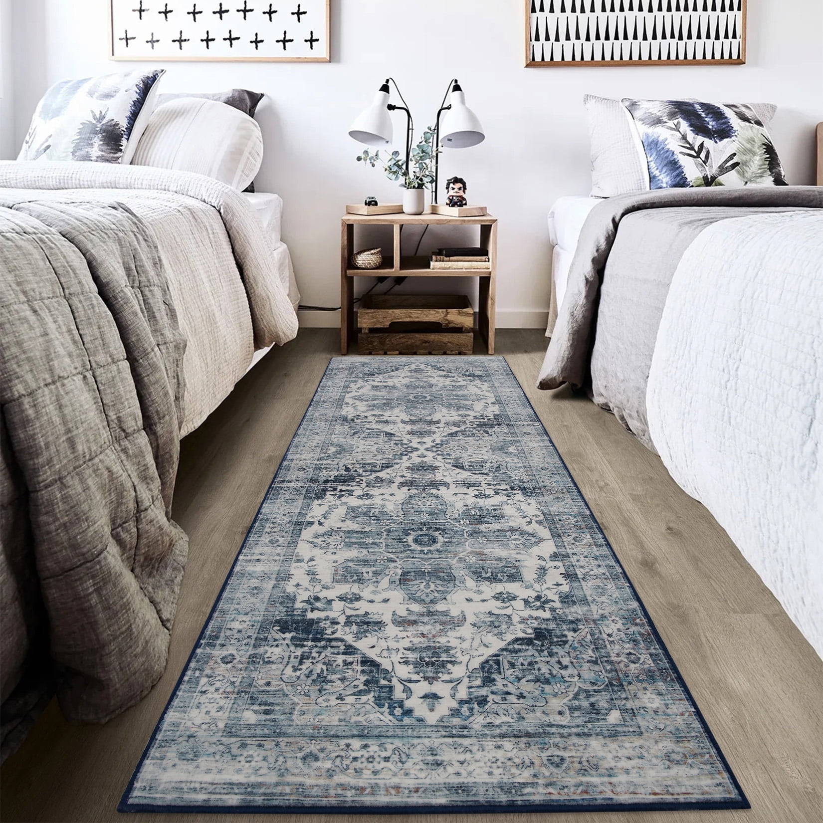 GlowSol 2' x 6' Machine Washable Runner Rug Persian Traditional Area ...