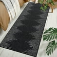 thumbnail image 1 of GlowSol 2' x 6' Washable Runner Rug Geometric Striped Rug Ruuner Soft Non Slip Bedroom Throw Carpet for Living Room, Black, 1 of 7