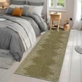 thumbnail image 1 of GlowSol 2' x 6' Washable Runner Rug Geometric Striped Rug Ruuner Soft Non Slip Bedroom Throw Carpet for Living Room, Camel, 1 of 6