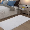 thumbnail image 1 of GlowSol 2 x 6 feet Rectangle Fluffy Runner Rug Shaggy Couch Cover Seat Cushion Furry Carpet Beside Rugs Floor Cover for Living Room Bedroom Sofa, White, 1 of 7