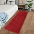 thumbnail image 1 of GlowSol 2' x 8' Hallway Runner Rug Shag Furry Runner Rug Plush Fluffy Rug Soft Rug for Nursery Playroom Home Decorative, Red, 1 of 7
