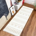thumbnail image 1 of GlowSol 2' x 8' Moroccan Runner Rug Boho Geometric Runners Foldable Thin Rug Soft Stain Resistant Rug for Hallway Kitchen Laundry Room, Light Brown, 1 of 6