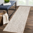 thumbnail image 1 of GlowSol 2' x 8' Runner Rug Modern Braided Print Rugs Non-Slip Low Pile Bedroom Runner Rug Washable Floor Mat for Kitchen Hallway, Beige Gray, 1 of 7