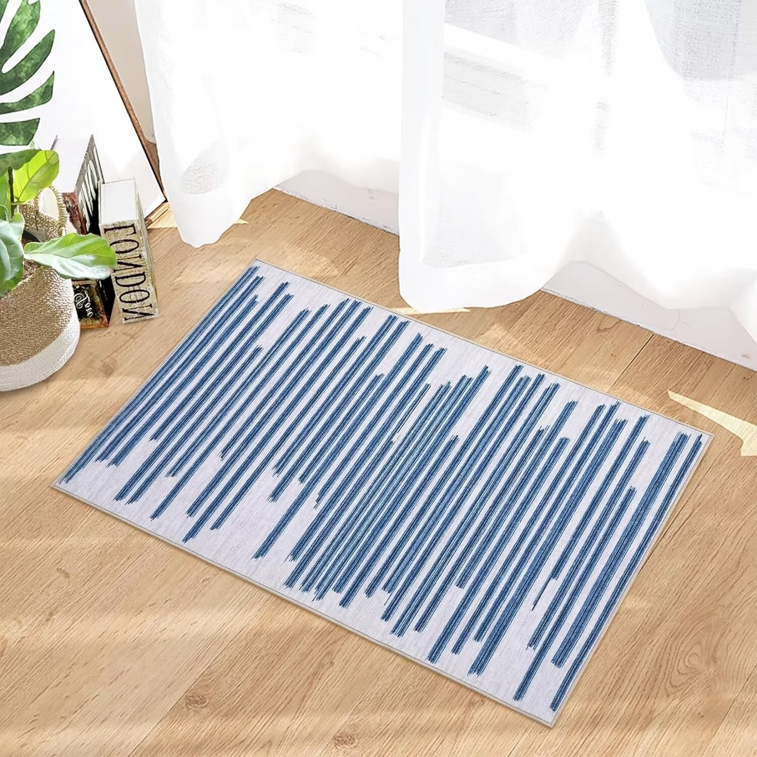 Small Area Rugs Rustic GlowSol 2'x3' Non-Slip Small Area Rug Modern Berber Stripe Boho Rug ...