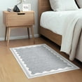 thumbnail image 1 of GlowSol 2'x3' Scalloped Border Pattern Rug Small Area Rug Soft Solid Area Rug Non Slip Low Pile Mat for Entryway Bedside, Gray, 1 of 7