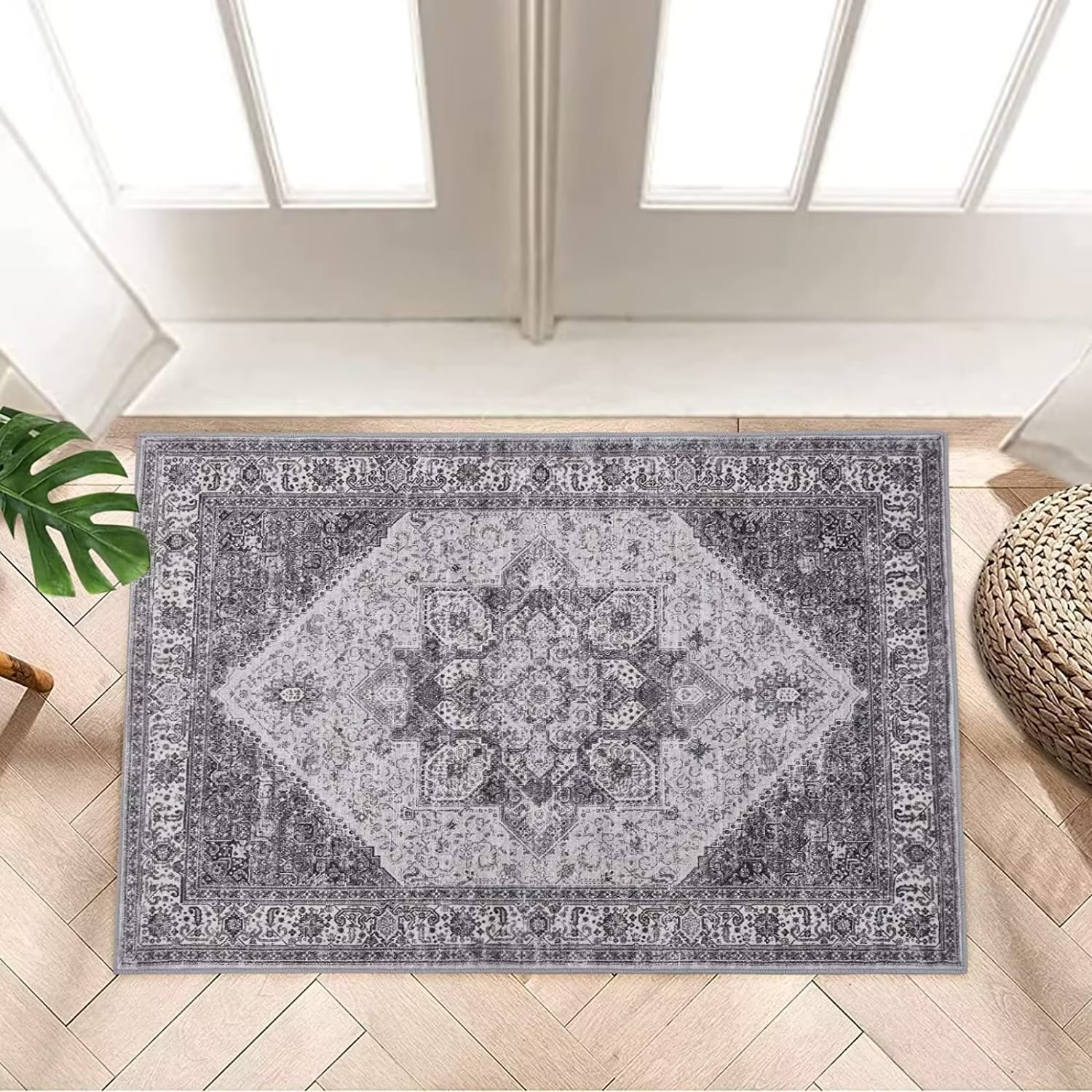 Persian Medallion Area Rugs, Non-slip Distressed Boho Carpet For Living  Room Dining Room Bedroom Bedside, Entrance Doormat, Suitable For High  Traffic Area, Washable Floor Mat For Home Office, Easy To Maintenance Room