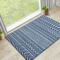 thumbnail image 1 of GlowSol 2'x4' Boho Doormat Moroccan Farmhouse Throw Area Rug, Geometric Door Mat Chenille Indoor Mat Machine Washable for Kitchen Laundry Room, Navy Blue, 1 of 6