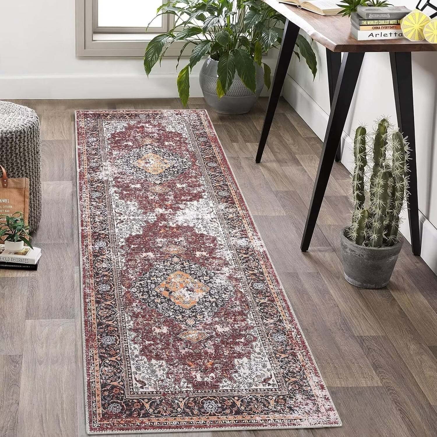 GlowSol 2'x6' Hallway Kitchen Runner Rug Vintage Boho Distressed Rug ...