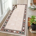 thumbnail image 1 of GlowSol 2'x6' Hallway Runner Rug Border Rug Non-Slip Kitchen Bedsides Rug Geometric Border Rug Runner for Laundry Room Bedroom, Beige, 1 of 7