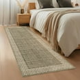 thumbnail image 1 of GlowSol 2'x6' Hallway Runner Rug Indoor Modern Bordered Braided Print Non Slip Bedroom Runners for Laundry Kitchen, Brown, 1 of 8
