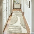 thumbnail image 1 of GlowSol 2'x6' Hallway Runner Rug Indoor Modern Geometric Stripes Print Non Slip Bedroom Runners for Laundry Kitchen, Taupe, 1 of 7