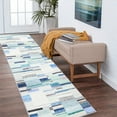 thumbnail image 1 of GlowSol 2'x6' Hallway Runner Rug Modern Abstract Long Runner Rug Geometric Floor Carpet Farmhouse Bedsides Mat for Laundry Kitchen, Blue, 1 of 6