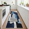 thumbnail image 1 of GlowSol 2'x6' Hallway Runner Rugs Modern Abstract Print Runner Rug Non-Slip Bedroom Soft Runner Rug for Kitchen Laundry Room, Blue, 1 of 6