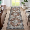 thumbnail image 1 of GlowSol 2'x6' Hallway Runner Rugs Washable Vintage Medallion Rug Soft Non Slip Bedroom Floral Print Area Rug for Laundry Room, Red, 1 of 9