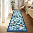 thumbnail image 1 of GlowSol 2'x6' Jungle Animal Print Runner Rug Soft Non-Slip Bedroom Runner Rug Washable Indoor Runners for Kitchen Hallway Laundry, Blue, 1 of 7