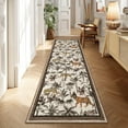 thumbnail image 1 of GlowSol 2'x6' Jungle Animal Print Runner Rug Soft Non-Slip Bedroom Runner Rug Washable Indoor Runners for Kitchen Hallway Laundry, Taupe, 1 of 7