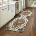 thumbnail image 1 of GlowSol 2'x6' Kitchen Runner Rug Vintage Floral Hallway Runners Rug Non-Slip Bedsides Floor Mats for Laundry Room, Brick Red, 1 of 8