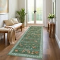 thumbnail image 1 of GlowSol 2'x6' Mushroom Insect Floral Runner Rug Kitchen Hallway Runner Rugs Non Slip Bedroom Runner Rug for Laundry Room, Green, 1 of 6