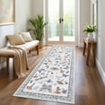 thumbnail image 1 of GlowSol 2'x6' Mushroom Insect Floral Runner Rug Kitchen Hallway Runner Rugs Non Slip Bedroom Runner Rug for Laundry Room, Off-White, 1 of 6