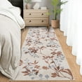 thumbnail image 1 of GlowSol 2'x6' Runner Rug Hallway Kitchen Leaf Pattern Runner Rug Soft Non Slip Bedroom Runner Rug for Laundry Entryway, Beige, 1 of 8