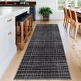 thumbnail image 1 of GlowSol 2'x6' Runner Rug Modern Abstract Runner Rug Low Pile Non-Slip Bedroom Geometric Stripes Rug for Laundry Room Kitchen, Black, 1 of 8