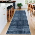 thumbnail image 1 of GlowSol 2'x6' Runner Rug Modern Abstract Runner Rug Low Pile Non-Slip Bedroom Geometric Stripes Rug for Laundry Room Kitchen, Blue, 1 of 8
