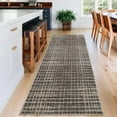 thumbnail image 1 of GlowSol 2'x6' Runner Rug Modern Abstract Runner Rug Low Pile Non-Slip Bedroom Geometric Stripes Rug for Laundry Room Kitchen, Brown, 1 of 8