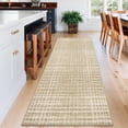 thumbnail image 1 of GlowSol 2'x6' Runner Rug Modern Abstract Runner Rug Low Pile Non-Slip Bedroom Geometric Stripes Rug for Laundry Room Kitchen, Camel, 1 of 8