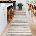 thumbnail image 1 of GlowSol 2'x6' Runner Rug Modern Striped Hallway Kitchen Runner Rugs Non-Slip Low Pile Bedroom Rug for Laundry Room, Gray/Multi, 1 of 8