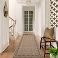 thumbnail image 1 of GlowSol 2'x6' Scalloped Pattern Runner Rug Solid Runner Rugs Non Slip Bedroom Runner Rug for Hallway Kitchen, Tan, 1 of 7
